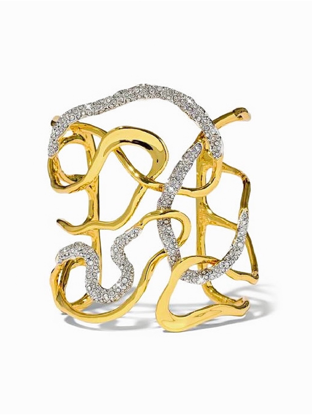 ALEXIS BITTAR Solanales Gold Crystal Intertwined Cuff Bracelet